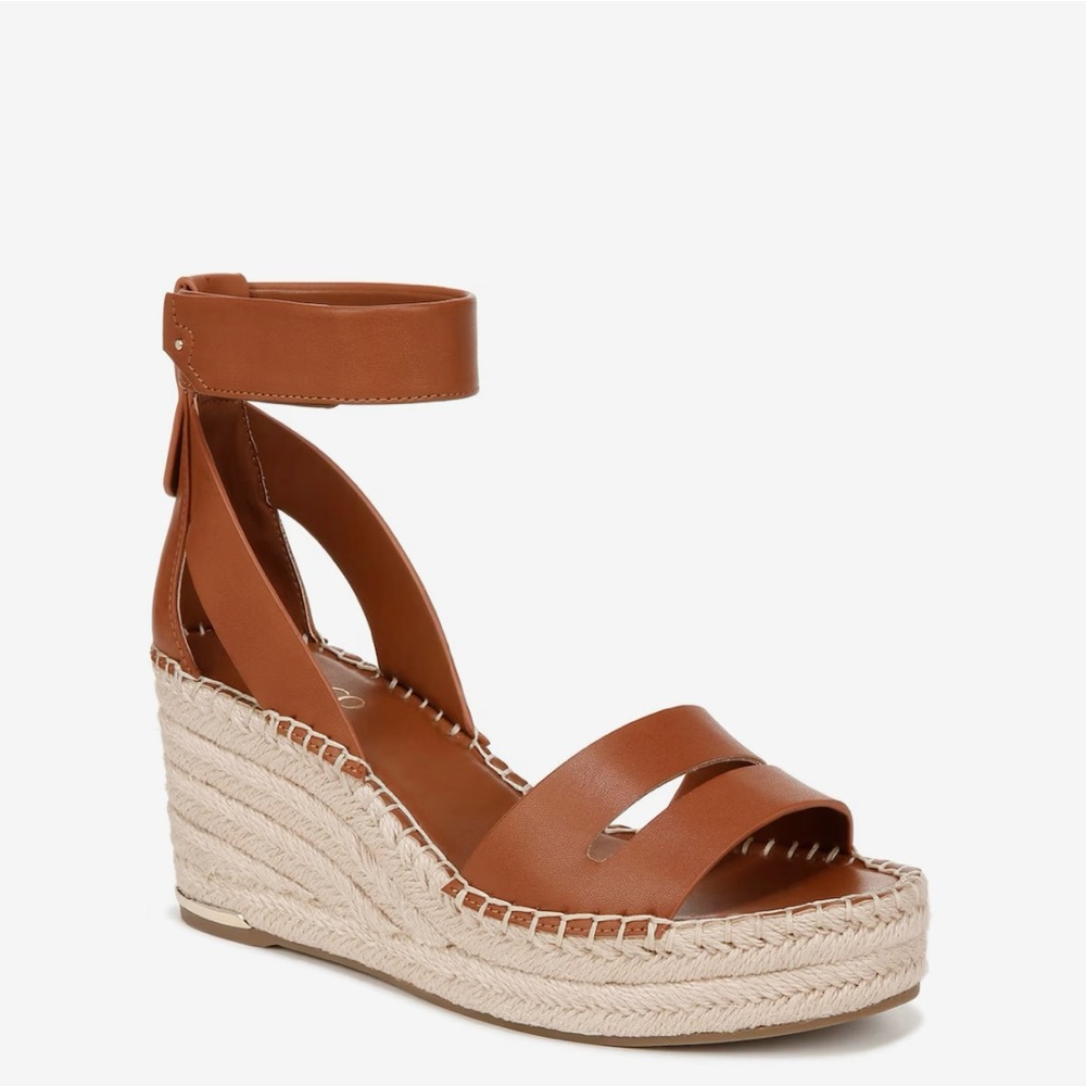 Franco Sarto brown leather wedge sandal